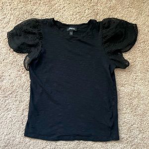 Black express ruffle sleeve top size xs